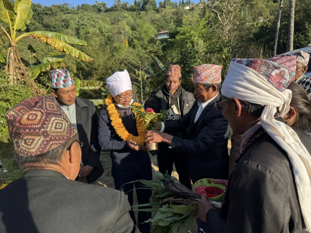 mayor of suryodaya municipality partaking in udhauli parva